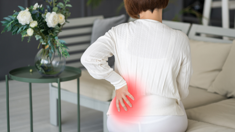 woman with osteoporosis back pain