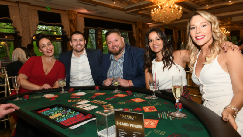 vegas night attendees gambling
