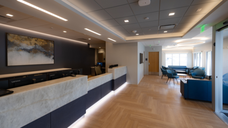 front desk and waiting room