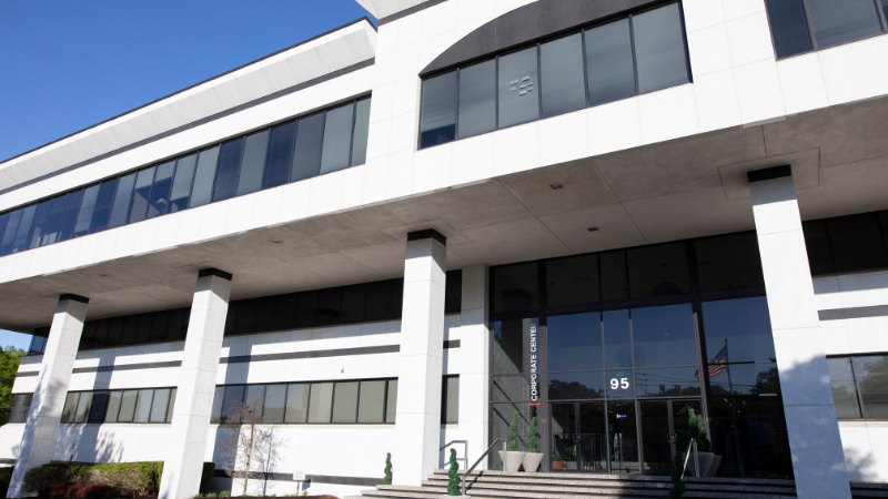 entrance to the paramus corporate center building