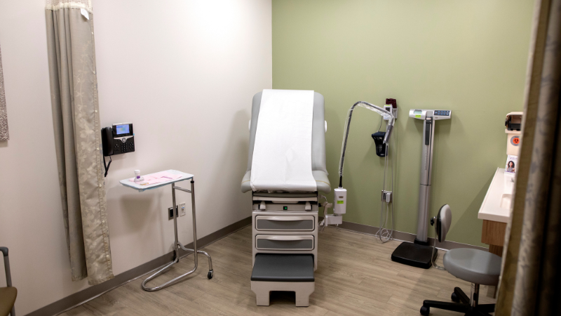 patient exam room at valley medical group obgyn office in montvale