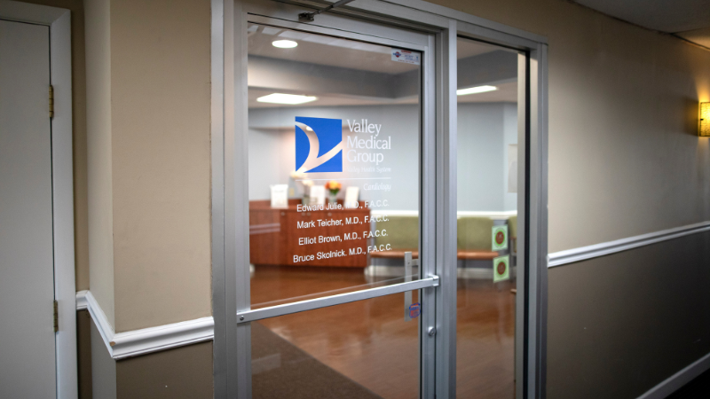 cardiology office door with names on it