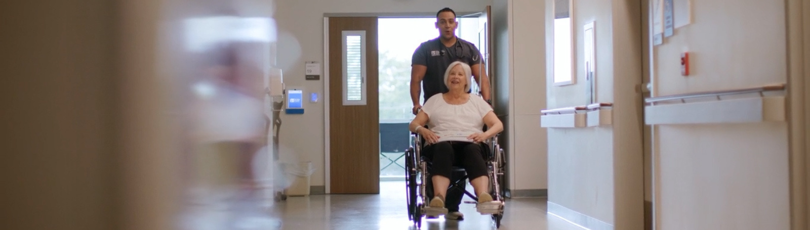 woman getting discharged from the hospital