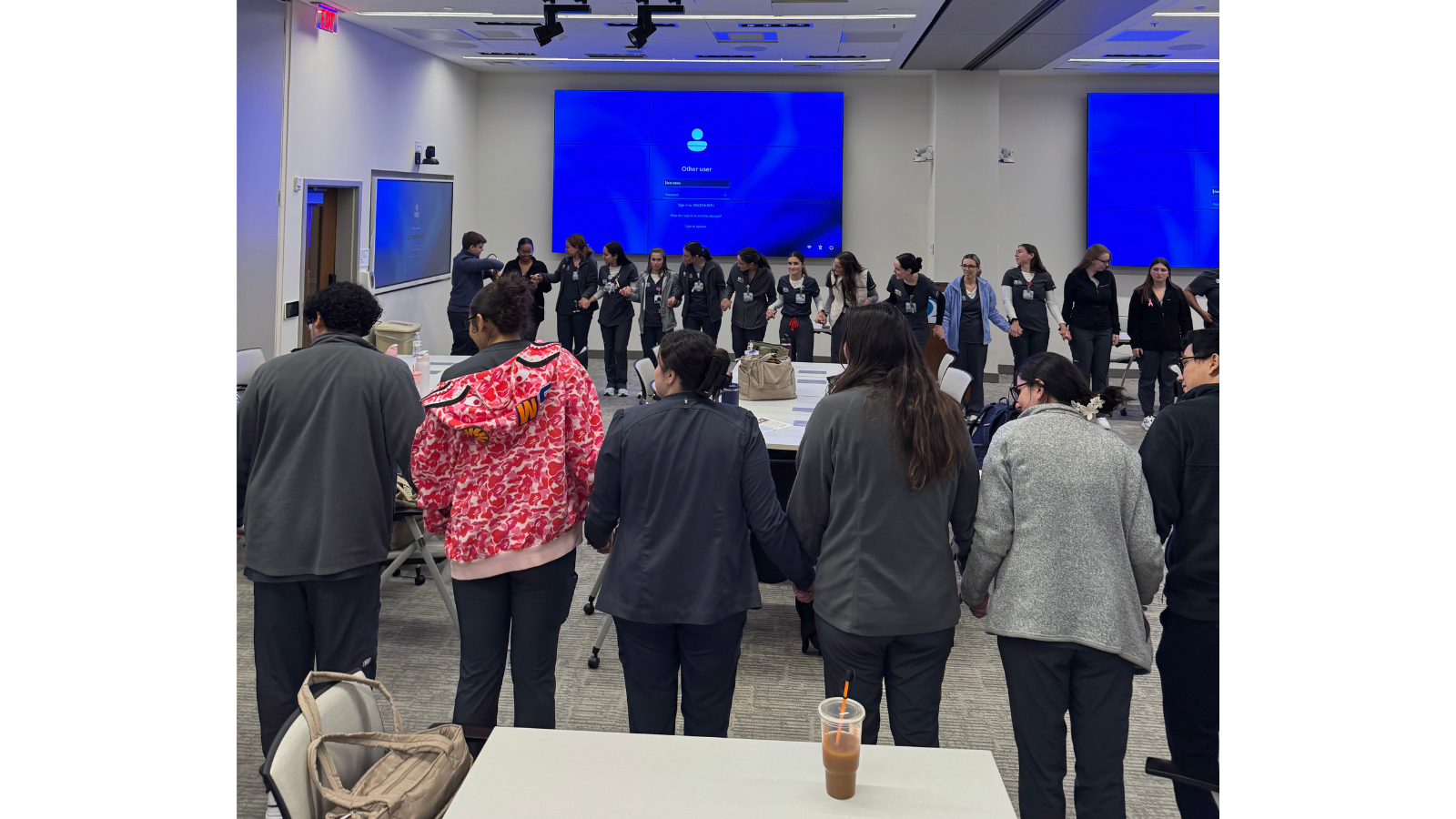 group of nurse residents training