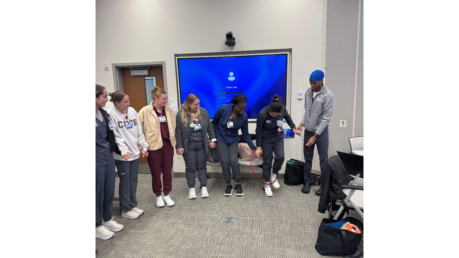 group of nurse residents training