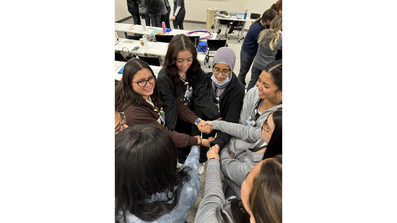 group of nurse residents training
