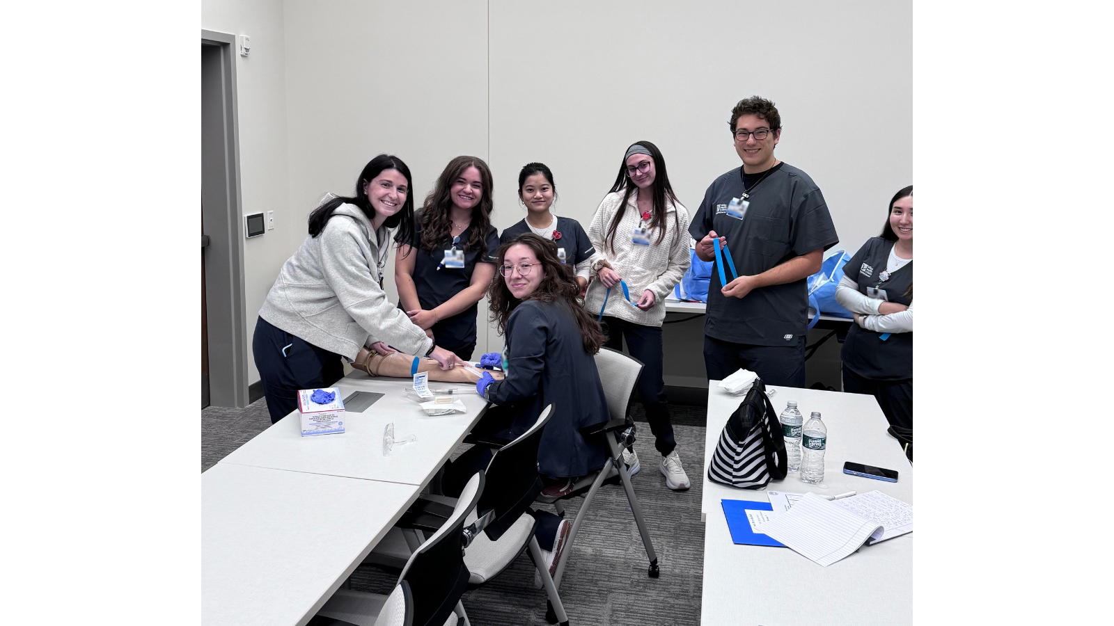 group of nurse residents training