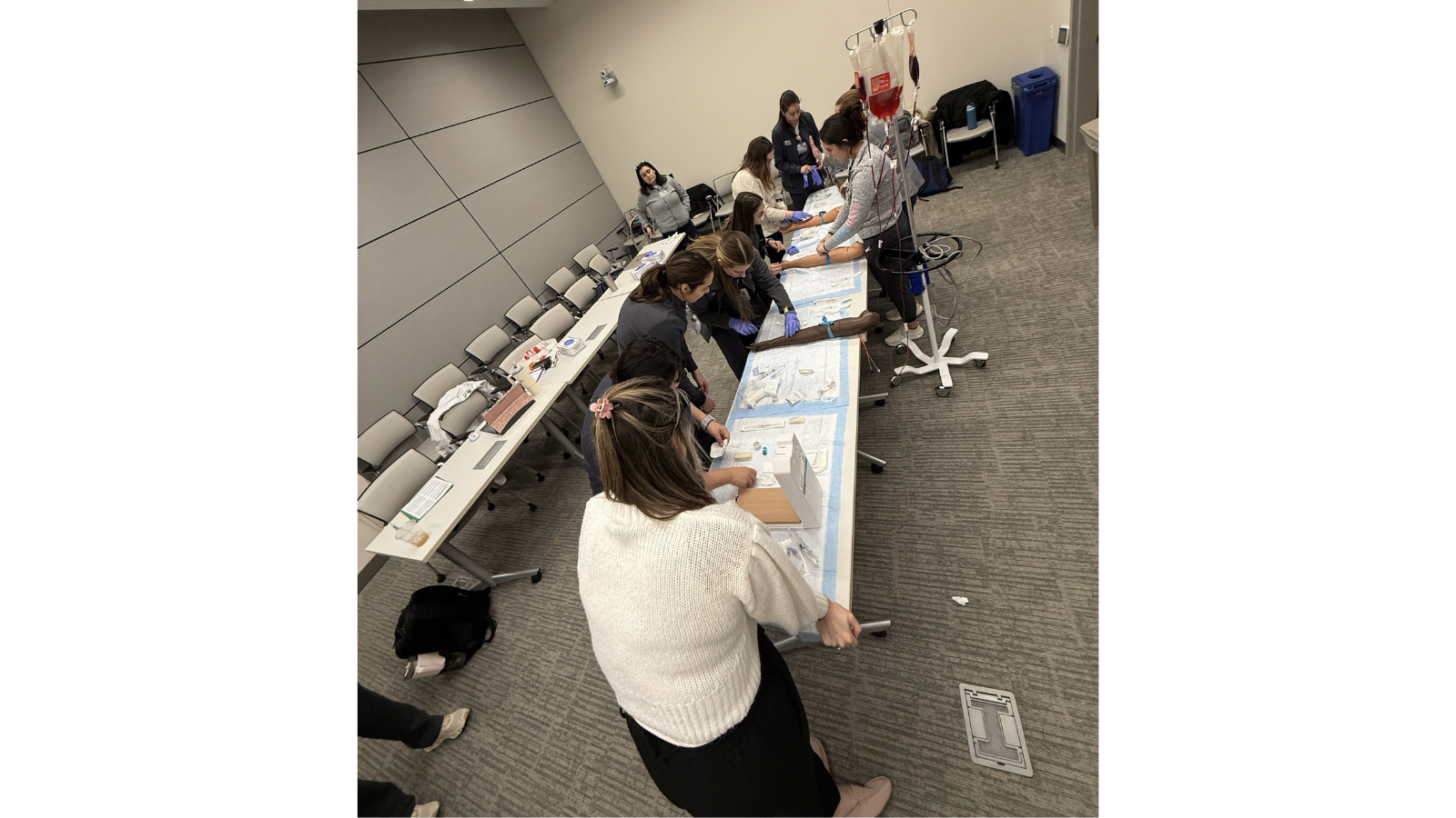 group of nurse residents training