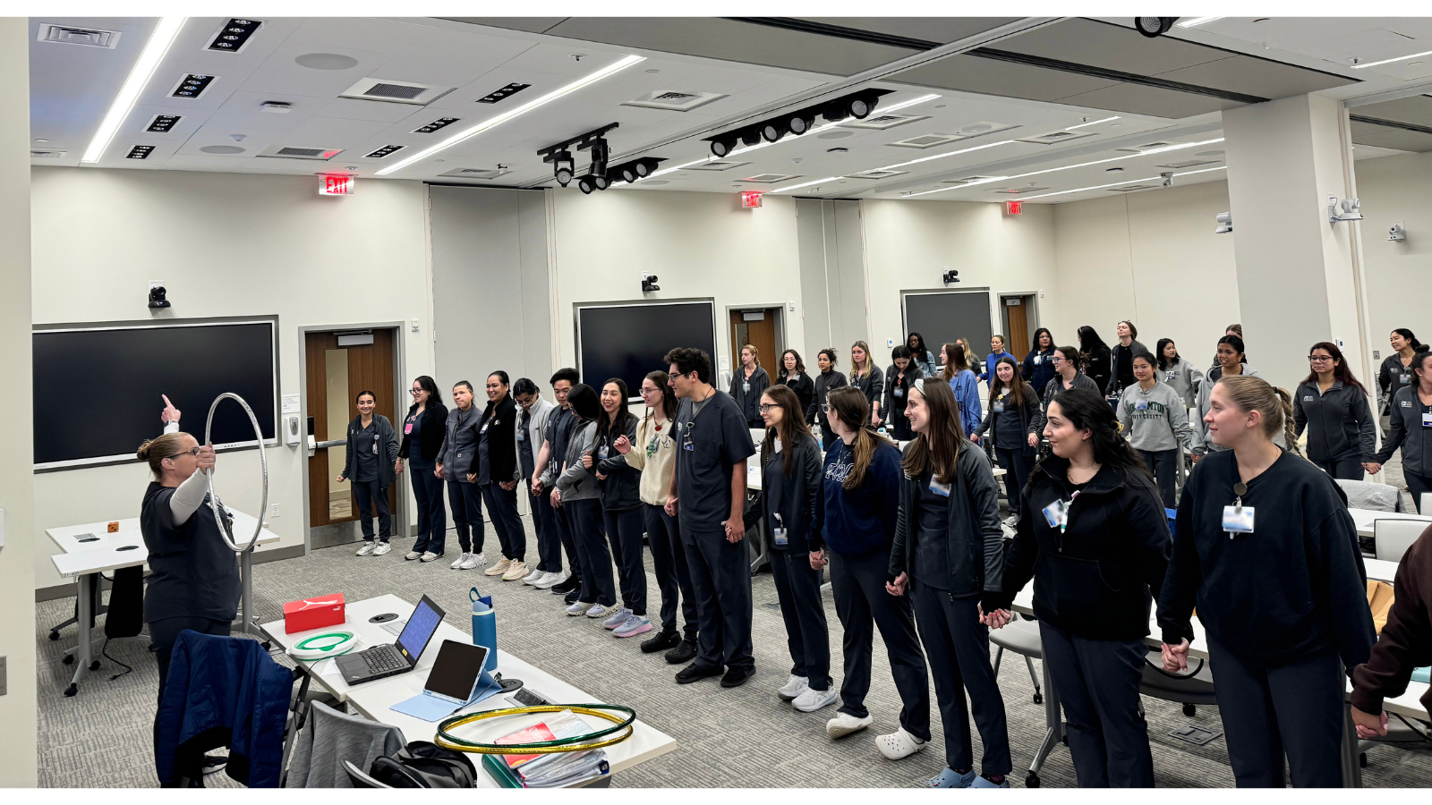 group of nurse residents training