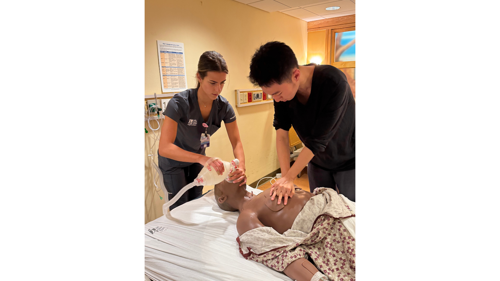 two nurse residents training
