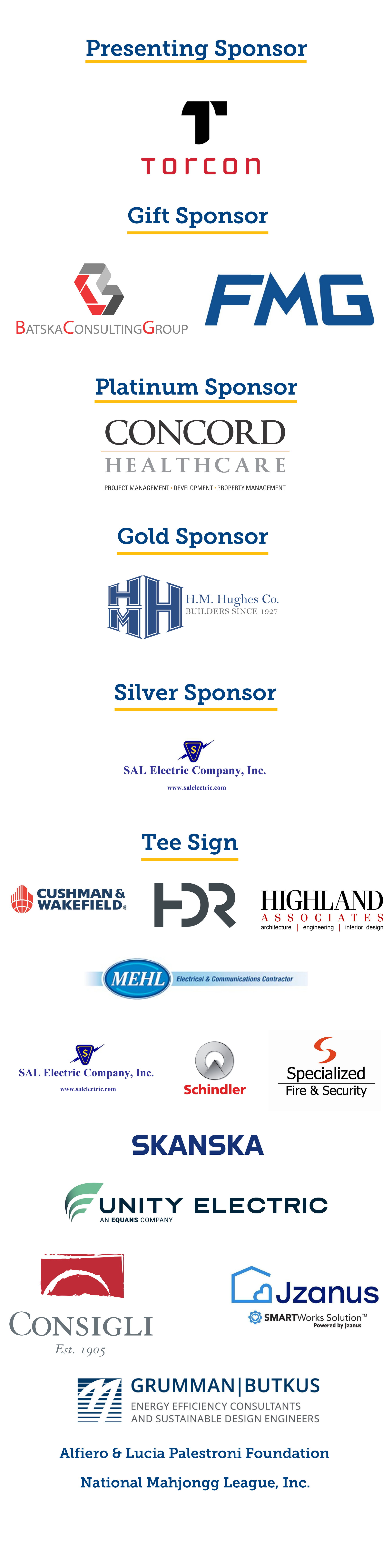 2026 Golf Outing Sponsors