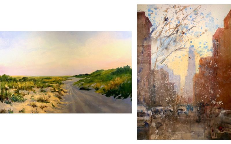 "Path to the Sea" by Carolyn Opderbeck; "Yet Another Wintry Mix” by Marilyn Rose