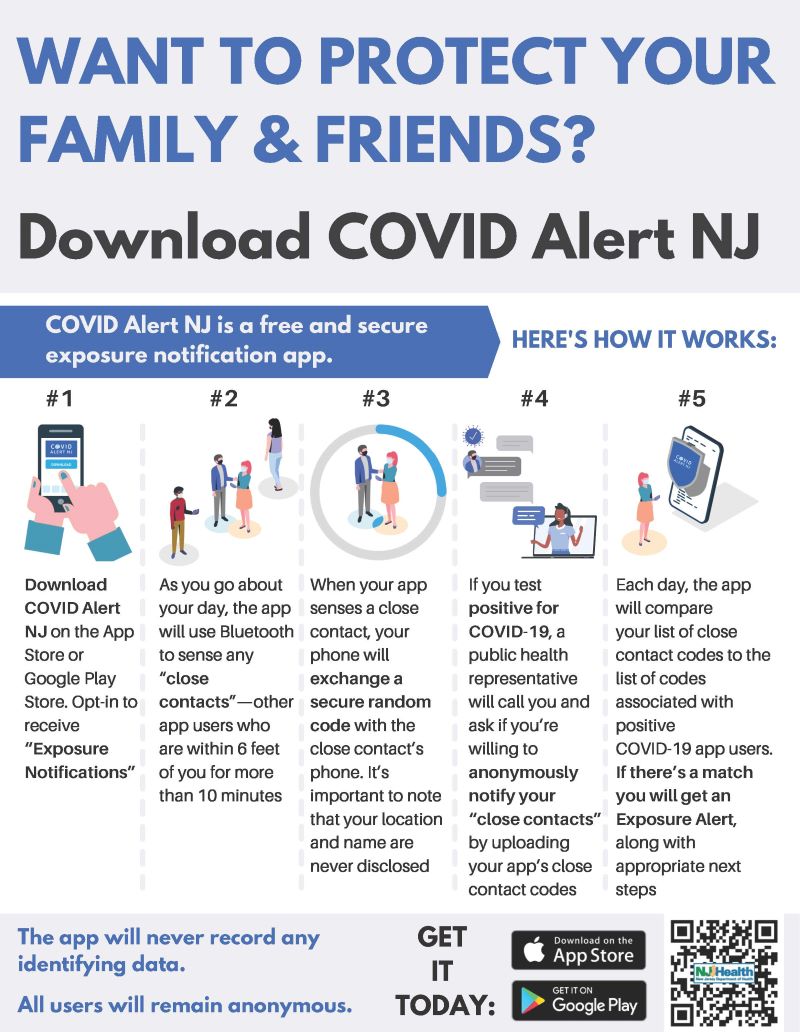 COVID Alert NJ app information