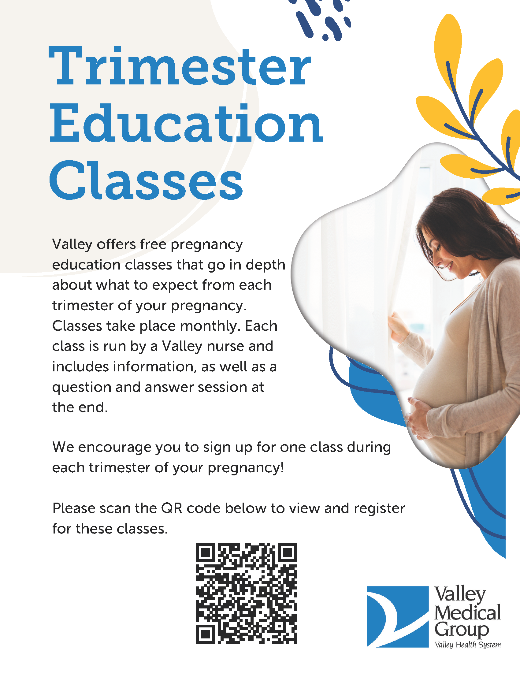 trimester education classes flyer