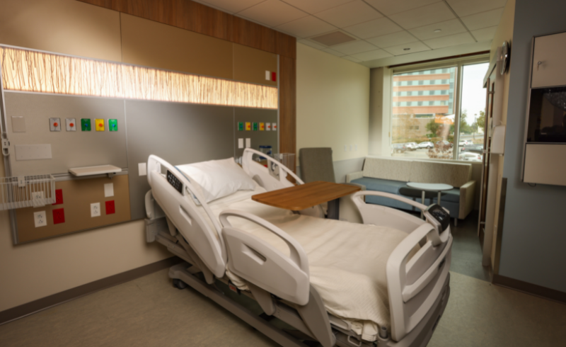 patient room in the valley hospital in paramus