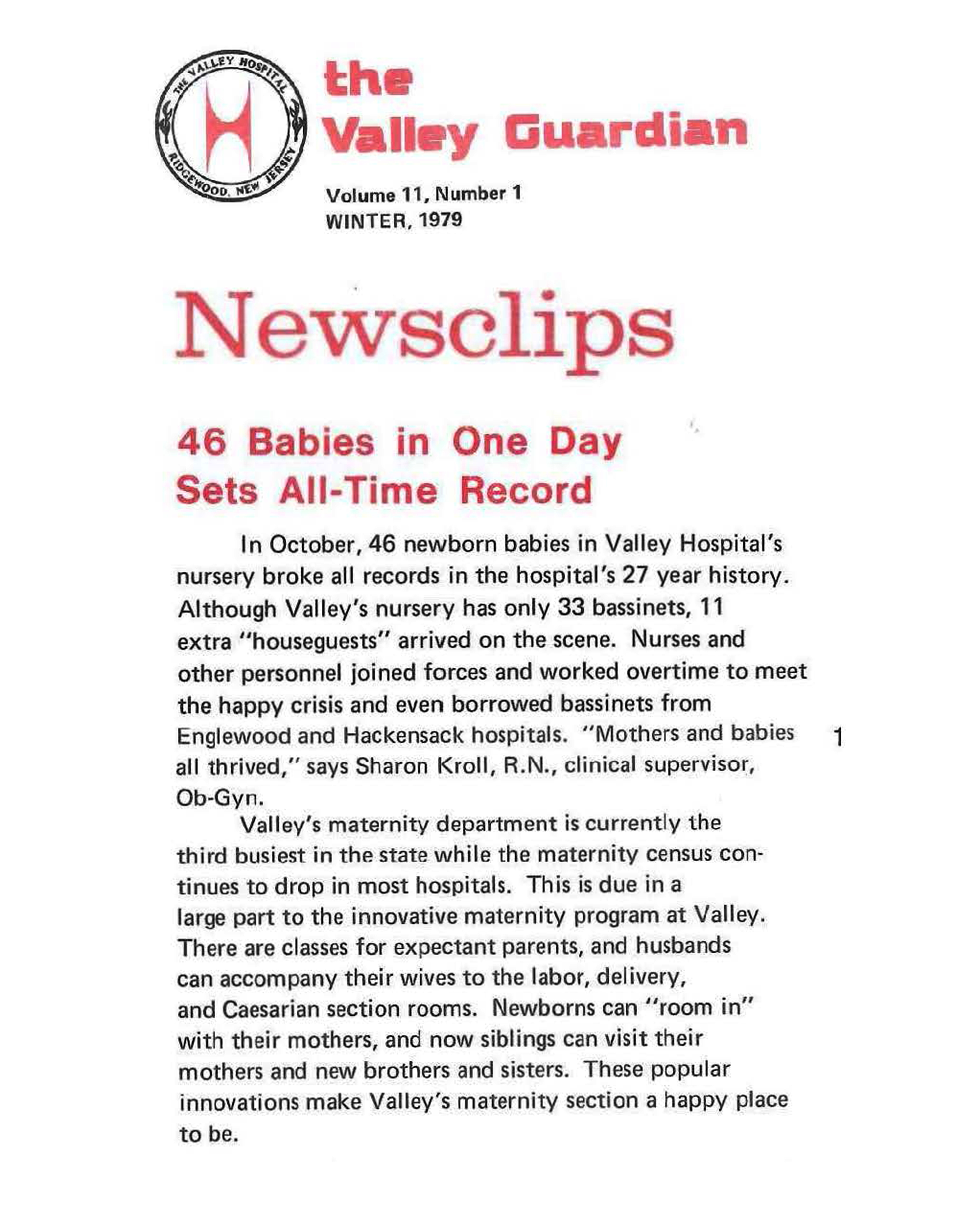 newsclips record breaking number of babies delivered at The Valley Hospital