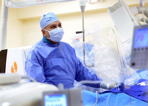 Dr. Suneet Mittal, performing a cardiac electrophysiology procedure.