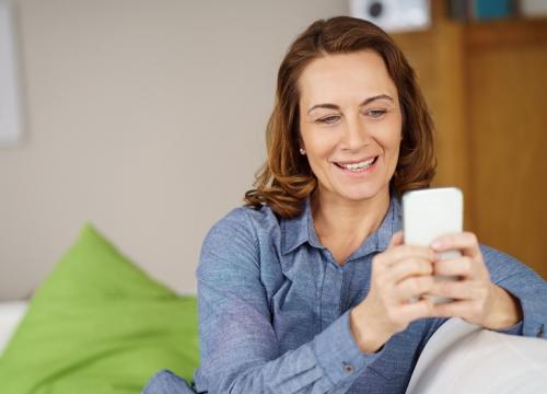 woman using smartphone