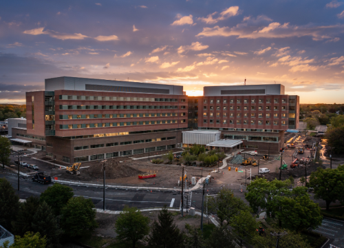 Drone footage of The Valley Hospital in Paramus - May 2023