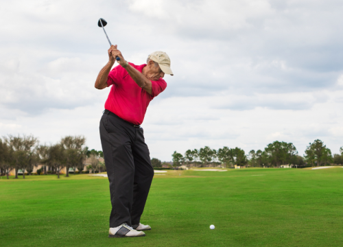 senior man healthy playing golf