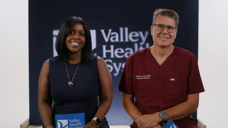 Robert Korst, MD, FACS, FCCP, Chief, Oncology Surgical Services and Thoracic Surgery and Prisca Benson, MSN, RN, PCCN, Lung Cancer Nurse Navigator