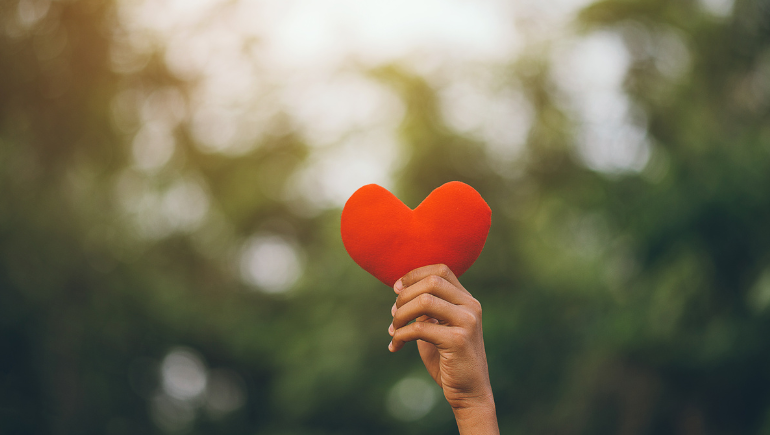 hand holding heart