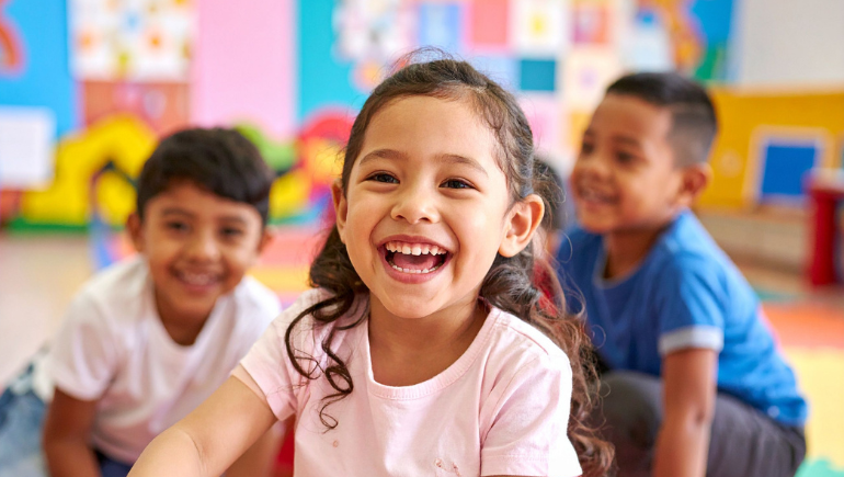 happy children smiling