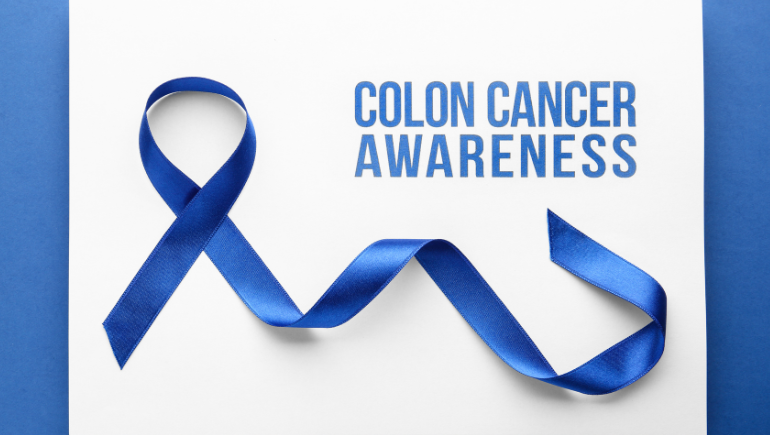 image of colon cancer awareness blue ribbon