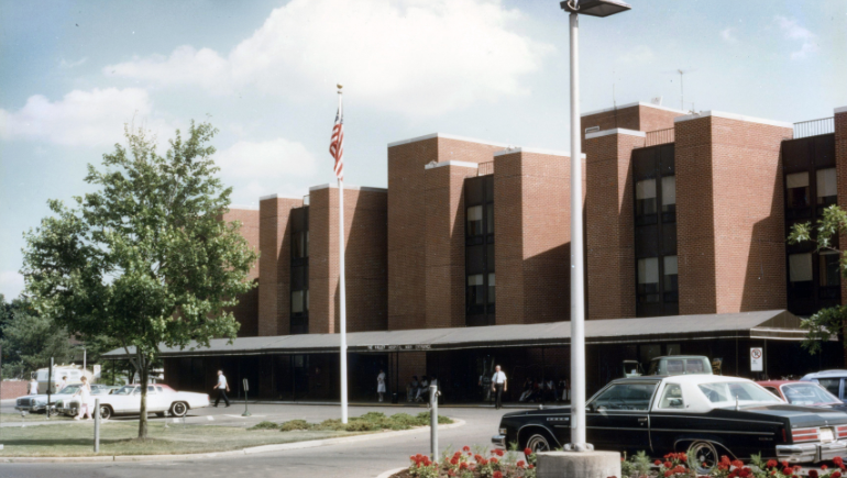 exterior of The Valley Hospital in the 1970s