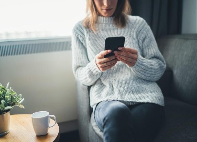 woman using smartphone
