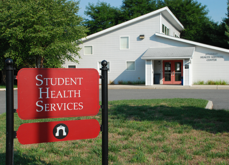 Ramapo College Student Health Services building exterior and signage