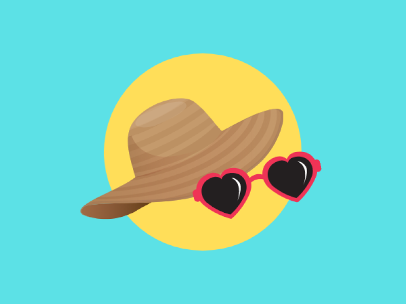 summer hat & sunglasses