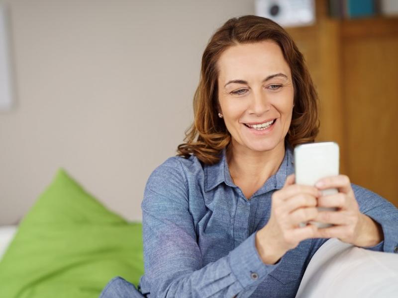 woman using smartphone