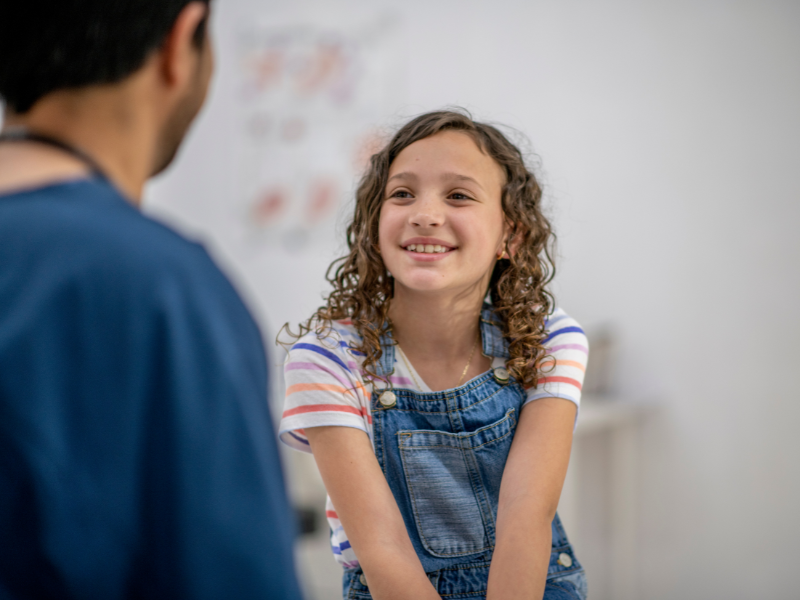 little girl with doctor