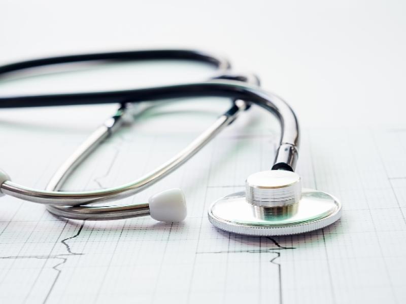 photo of a black stethoscope