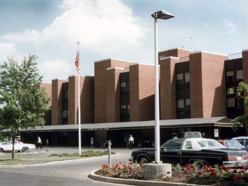 Exterior of The Valley Hospital in the 1970s