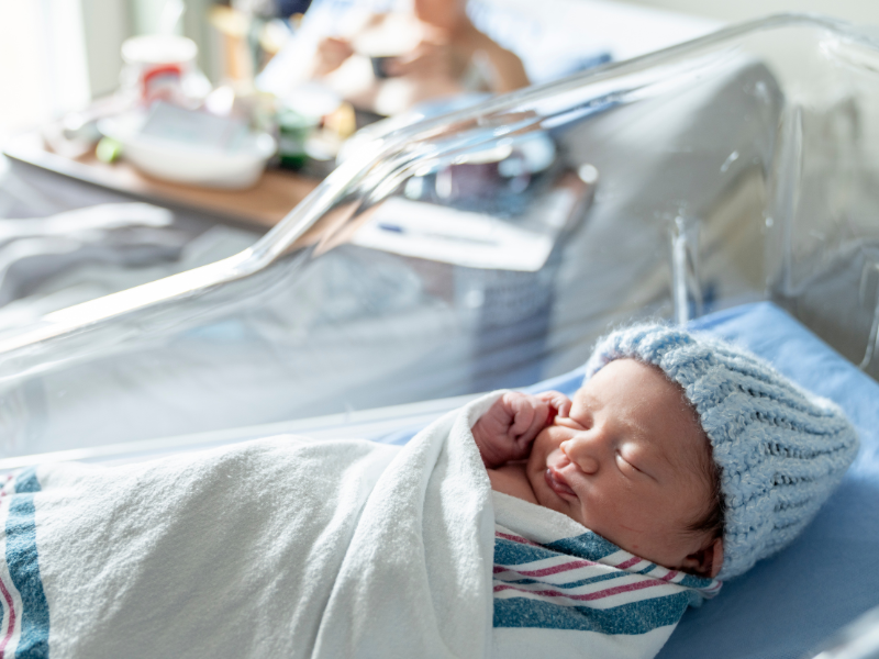 newborn baby in hospital after vitamin k shot