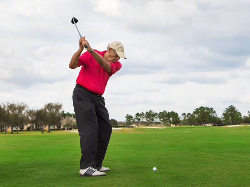 senior man healthy playing golf